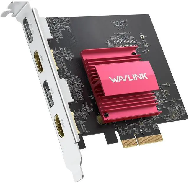 Main image of WAVLINK 8K/4K PCIE 4 Monitors Card - 2DP+2HDMI, PCIE to HDMI & DP Adapter Supports Extend 4 Monitors Output for Windows 11/10 & Ubuntu with DisplayLink DL7400(Non-Gaming GPU)