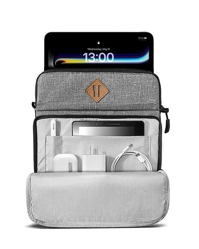 Alt view image 3 of 5 - tomtoc Tablet Shoulder Sleeve Bag for 13 Inch New iPad Pro M4 & iPad Air M3&M2 2025-2024, 12.9-inch iPad Pro with Magic Keyboard and Smart Keyboard Folio, Front Pocket for Accessories