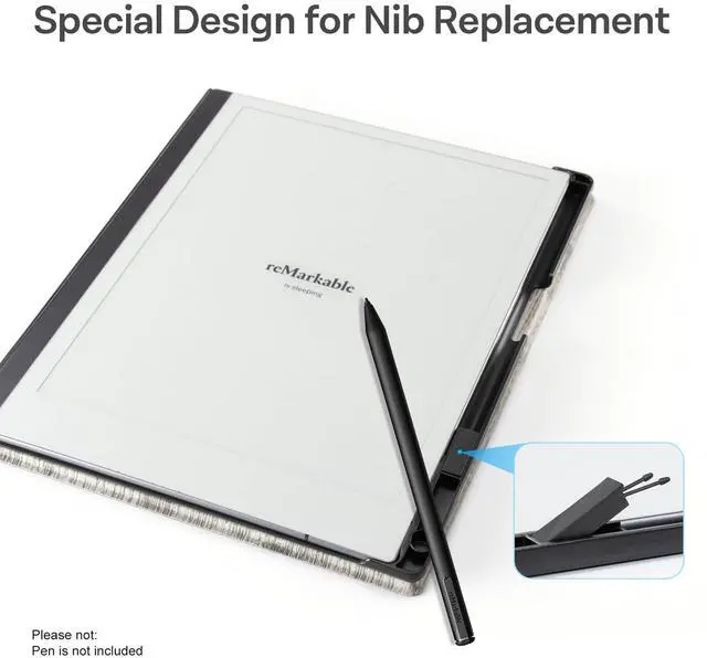 Alt view image 4 of 5 - CoBak Case for Remarkable 2 Tablet - Lightweight and Hard Back Shell Protective Book Folio Cover with Built-in Pen Holder - Only for 10.3" 2020 Released