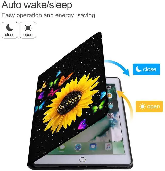 Alt view image 3 of 5 - Case for Samsung Galaxy Tab A7 Lite Case 2021,Shockproof TPU Hard Back Shell Protective Tablet Cover for Samsung Tab A7 Lite 8.7 inch (SM-T220/T225/T227),Sunflower Butterfly