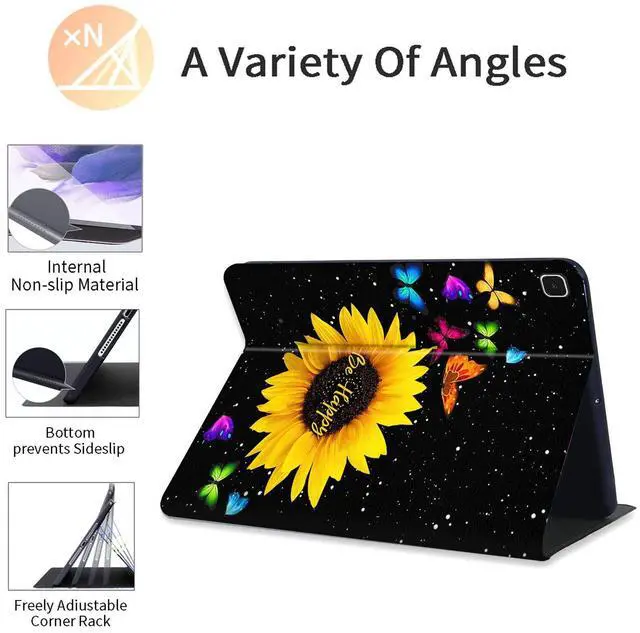 Alt view image 5 of 5 - Case for Samsung Galaxy Tab A7 Lite Case 2021,Shockproof TPU Hard Back Shell Protective Tablet Cover for Samsung Tab A7 Lite 8.7 inch (SM-T220/T225/T227),Sunflower Butterfly