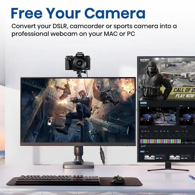 Alt view image 4 of 5 - VIXLW Cam Link 4K, Capture Card, External Camera Capture Card for DSLR, Camcorder, ActionCam as Webcam, Stream and Record in 2K50 or 1080P 60FPS, HDMI to USB 3.0 Capture Card for Streaming on OBS/Zoom