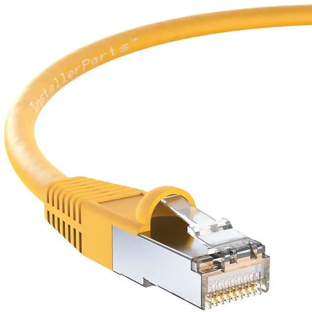 Main image of InstallerParts Ethernet Cable CAT6 Cable Shielded (SSTP/SFTP) Booted 25 FT - Yellow - Professional Series - 10Gigabit/Sec Network/High Speed Internet Cable, 550MHZ