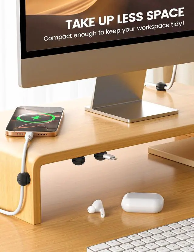 Alt view image 4 of 5 - Lamicall Tablet Stand + Silicone Magnetic Cord Clips