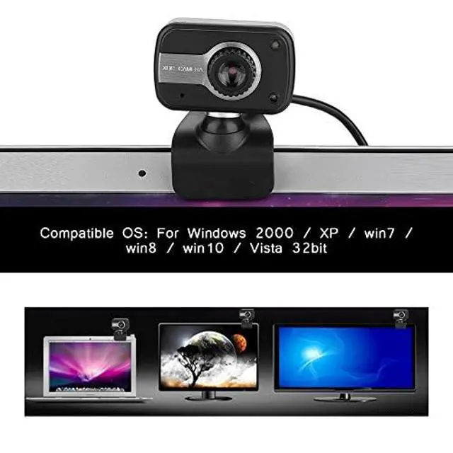 Alt view image 3 of 5 - Wired USB Computer Camera with Microphone, 360° 1080P Full HD 12M Web Camera Wire Control fit for Conference/Video Call/Broadcasting/Live