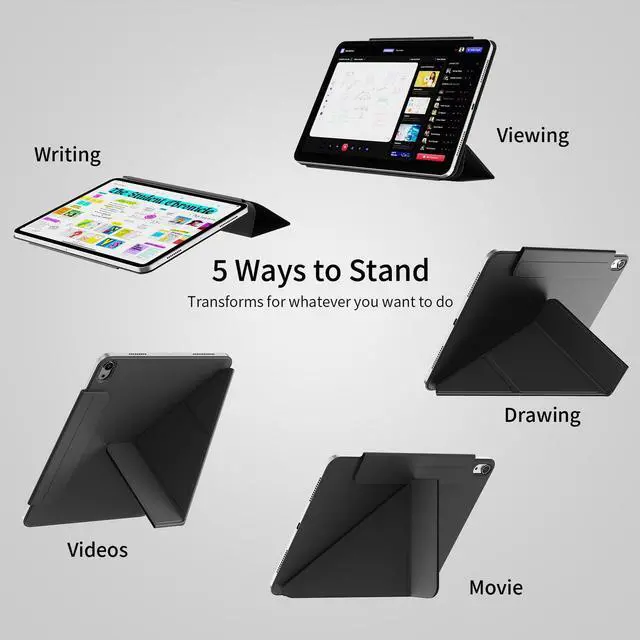 Alt view image 3 of 5 - KVTVOU Case for iPad (A16) 11th/10th Generation (2025/2022, 11/10.9 Inch), Powerful Smart Magnetic Attachment, Slim Lightweight Y-Multiple Stand Cover, Support Touch ID & Auto Sleep/Wake, Black