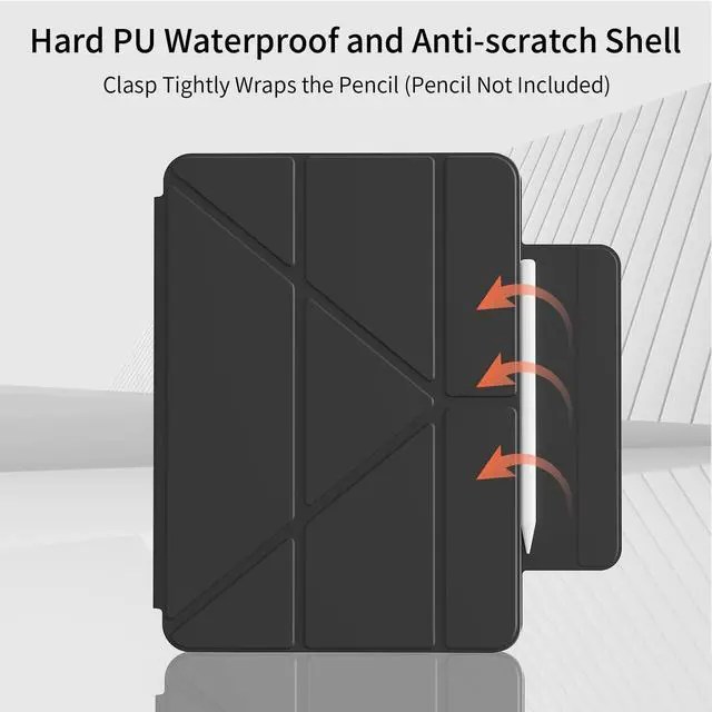 Alt view image 5 of 5 - KVTVOU Case for iPad (A16) 11th/10th Generation (2025/2022, 11/10.9 Inch), Powerful Smart Magnetic Attachment, Slim Lightweight Y-Multiple Stand Cover, Support Touch ID & Auto Sleep/Wake, Black