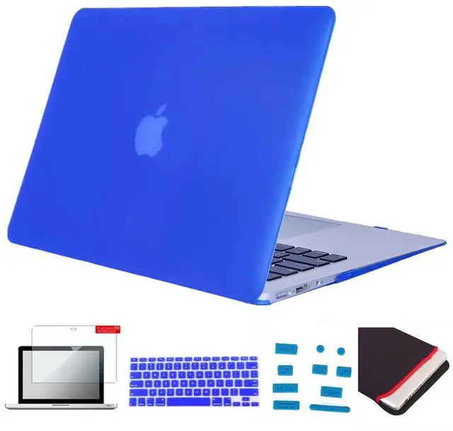 Alt view image 2 of 5 - Se7enline Compatible with MacBook Pro Case 15 inch Model A1398 2015/2014/2013/2012 Laptop Hard Shell Protective Case&Sleeve Bag&Keyboard Cover Skin&Screen Protector&Dust Plug,Deep Blue