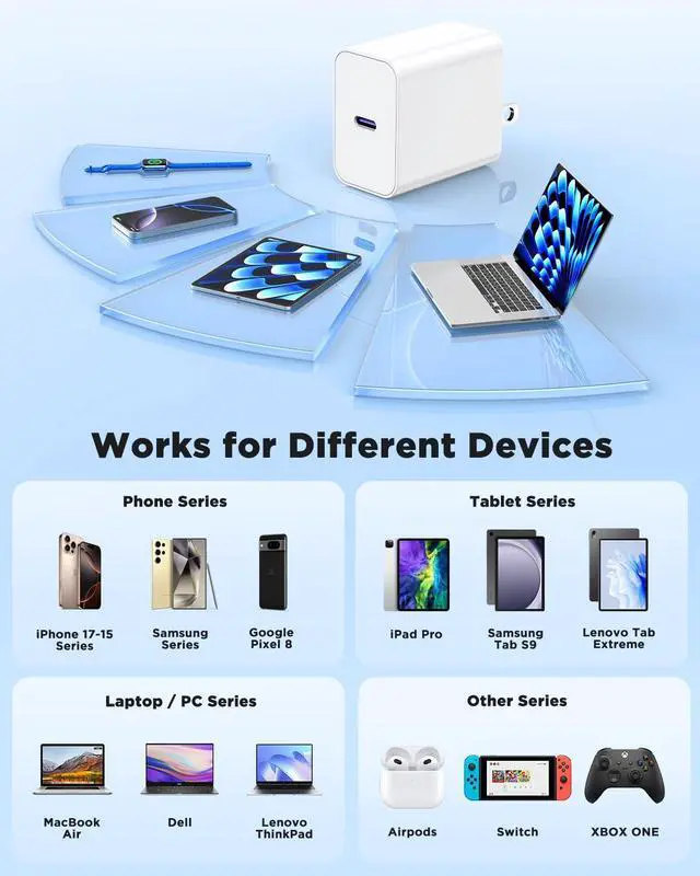 Alt view image 3 of 5 - 45W iPhone 17 Air 16 15 Pro Max Charger Fast Charging 6FT/10 FT/10FT,Super Fast USB C Charger Block with Extra Long Type C Charger Cable,PD Quick Adapter 3.0 for iPhone 17 16 15/17 16e 15Pro/16 Plus