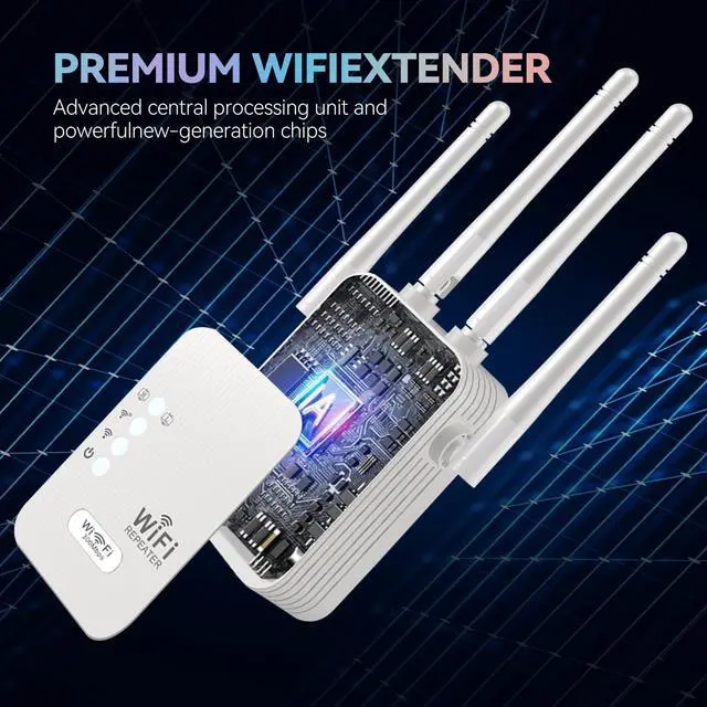 Alt view image 4 of 5 - WiFi Extender, 2025 Fastest WiFi Booster,WiFi Extenders Signal Booster for Home, WiFi Repeater with Ethernet Port Covers up to 9880sq. ft and 55 Devices-Medium-2.4GHZ