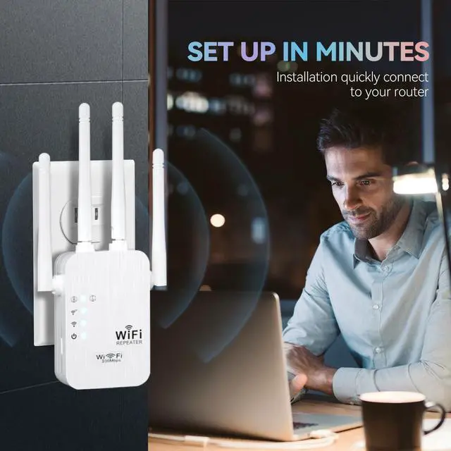 Alt view image 5 of 5 - WiFi Extender, 2025 Fastest WiFi Booster,WiFi Extenders Signal Booster for Home, WiFi Repeater with Ethernet Port Covers up to 9880sq. ft and 55 Devices-Medium-2.4GHZ