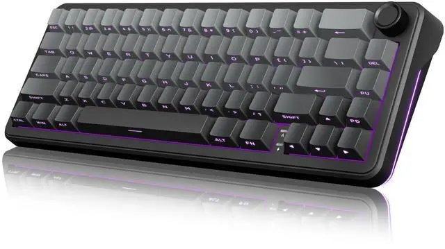 Main image of RedThunder K65 Wireless Mechanical Gaming Keyboard, Trip-Modes Connection, Gasket Custom Hot-Swap Keyboard, RGB Backlit, Pre-lubed Linear Switches, Side Printed PBT Keycaps, Gradient Gray