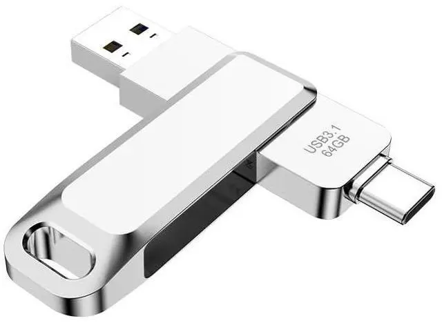 Alt view image 2 of 5 - Generic USB C Flash Drive 3.1 External Storage Data 2 in 1 Cle USB Connection Port USB and USB C Compatible with PC/Android IPhone/Laptop/Tablet (64, GB)