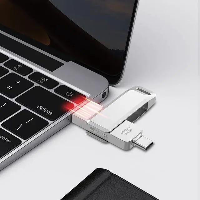 Alt view image 5 of 5 - Generic USB C Flash Drive 3.1 External Storage Data 2 in 1 Cle USB Connection Port USB and USB C Compatible with PC/Android IPhone/Laptop/Tablet (64, GB)