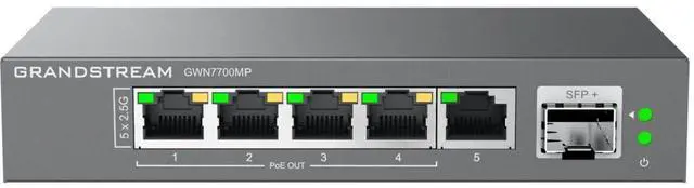 Main image of Grandstream GWN7700MP | 6-Port Multi-Gigabit Ethernet Unmanaged PoE Switch | 2.5G Bandwidth | Plug & Play | Desktop/Wall-Mount | Fanless Metal Design