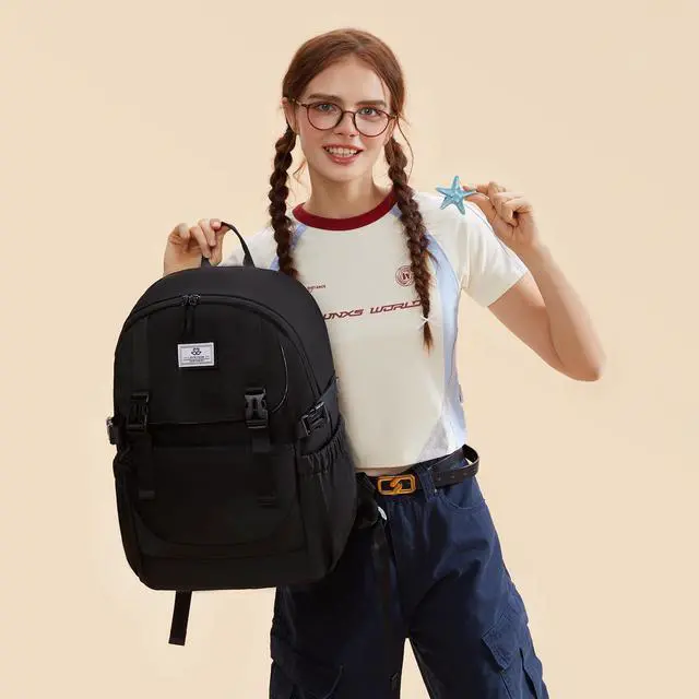 Alt view image 2 of 2 - LOVEVOOK School Backpack for Teen Girls, Waterproof Travel College Bookbag for Middle High School with Large Cup Holder & Pencil Case, Fits 15.6'' Laptop, Cute Aesthetic Kids Student Backpack