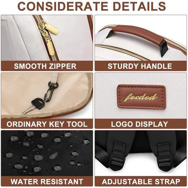 Alt view image 4 of 5 - Laptop Backpack for Women Bookbag: 15.6 inch Work School Backpacks with Pouch Pocket for Large Capacity Cup & USB Charger College Book Bag Travel Business Nurse Teacher Bookbags Anti-theft Back Pack