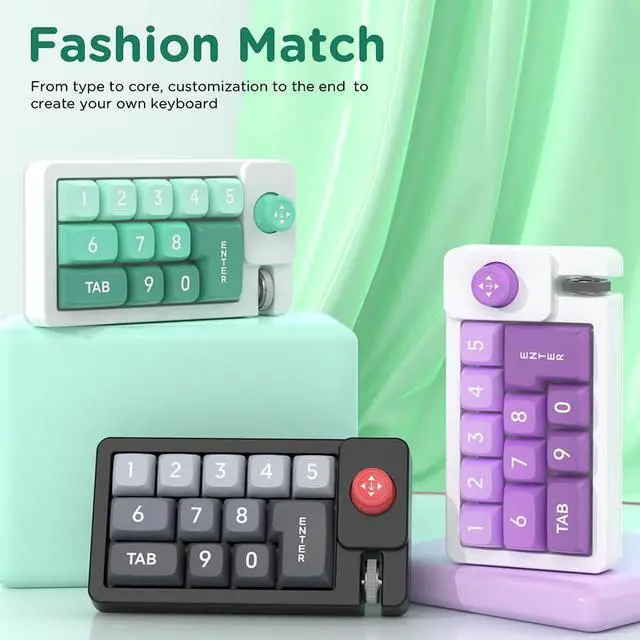 Alt view image 3 of 5 - Wired Mechanical Game Small Keyboard with Joystick, Macro Definition RGB Backlight Adjustment, Full Key hot swappable Macro Definition, Keypad Suitable for Office Game (Black)