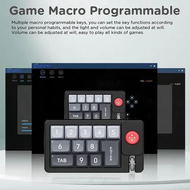 Alt view image 4 of 5 - Wired Mechanical Game Small Keyboard with Joystick, Macro Definition RGB Backlight Adjustment, Full Key hot swappable Macro Definition, Keypad Suitable for Office Game (Black)