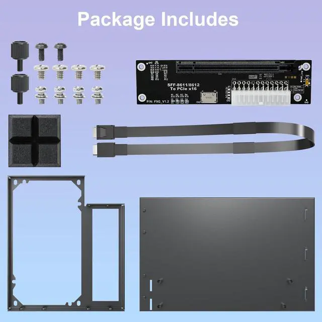 Alt view image 5 of 5 - PCIe 4.0 x4 64Gbps eGPU Dock with 19.7 inches SFF-8611 OCuLink Cable, OCuLink SFF-8612 8311 to PCIe x16 External GPU Dock for Laptop & Mini PC, External gpu Enclosure Supports External Graphics Card