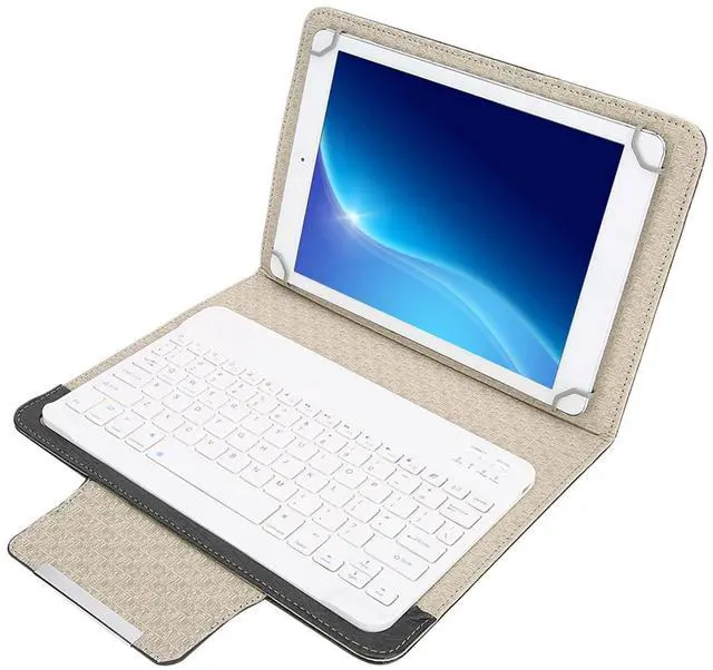 Main image of Portable Bluetooth Keyboard and Case Slim Shell Cover with Detachable Keyboard, Bracket, Built in Stand Securely Holds for 9.7in to 10.1in for iPd, for Tablet, for, for