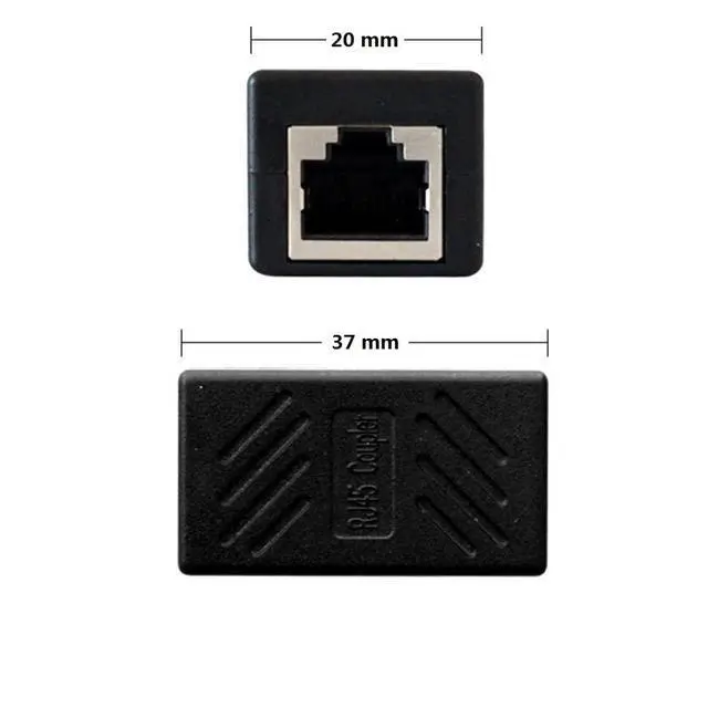 Alt view image 3 of 5 - YOQXHY RJ45 Cat5 Couplers, (20 Pack) in Line Coupler Cat5 Cat5e Cat6 Cat7 Ethernet Cable 8P8C Extender Adapter Female to Female, Black