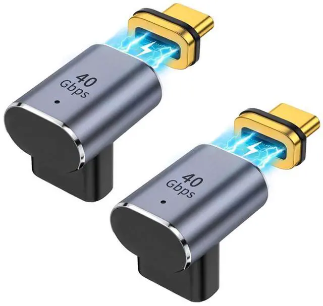 Main image of JINPINCABLE USB C Magnetic Adapter 40Gbps(2 Pack), 24 pin USB4 Magnetic Adapter,Type-C Extender,PD100W Quick Charge,8K@60Hz,Compatible with Thunderbolt 4/3,for Steam Deck,MacBook,Galaxy S21