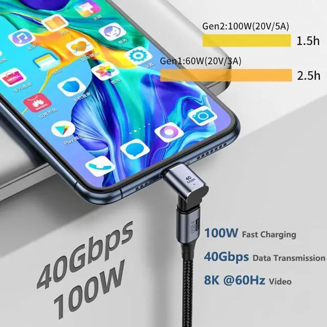 Alt view image 3 of 5 - JINPINCABLE USB C Magnetic Adapter 40Gbps(2 Pack), 24 pin USB4 Magnetic Adapter,Type-C Extender,PD100W Quick Charge,8K@60Hz,Compatible with Thunderbolt 4/3,for Steam Deck,MacBook,Galaxy S21