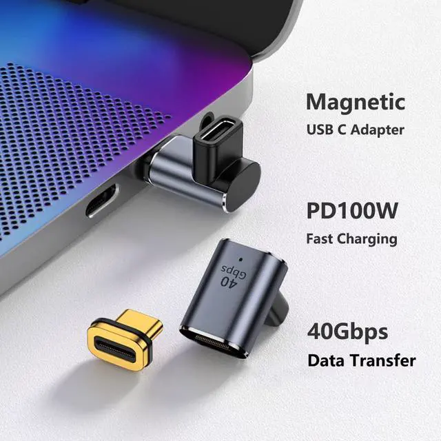 Alt view image 5 of 5 - JINPINCABLE USB C Magnetic Adapter 40Gbps(2 Pack), 24 pin USB4 Magnetic Adapter,Type-C Extender,PD100W Quick Charge,8K@60Hz,Compatible with Thunderbolt 4/3,for Steam Deck,MacBook,Galaxy S21