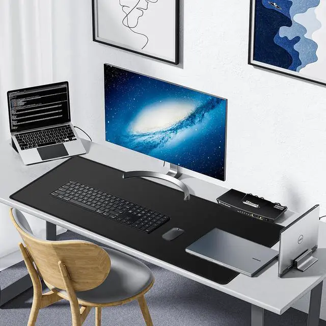 Alt view image 4 of 5 - LL-COEUR Black XXL Computer Mouse Pad 39.3x15.7x0.12inch, Oversized Keyboard Mousepad with Anti-Slip Base for Gaming, Home, Office (39.3"x15.7"x0.12")