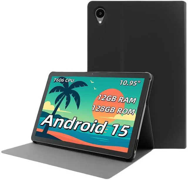 Main image of Android 15 Tablet, 11 Inch Tablets, Android Tablet for Adults with Case, 12GB RAM 128GB ROM (1TB Expandable), T606 Octa-Core, 8000mAh Battery, 5G WiFi, 13MP Camera, 18W Fast Charging