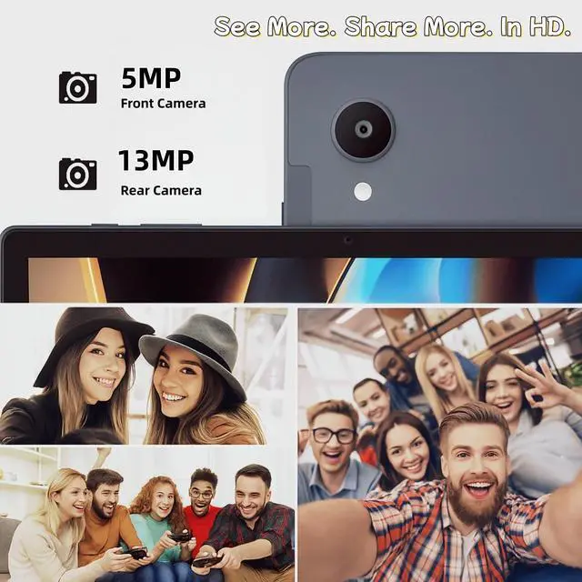 Alt view image 5 of 5 - Android 15 Tablet, 11 Inch Tablets, Android Tablet for Adults with Case, 12GB RAM 128GB ROM (1TB Expandable), T606 Octa-Core, 8000mAh Battery, 5G WiFi, 13MP Camera, 18W Fast Charging