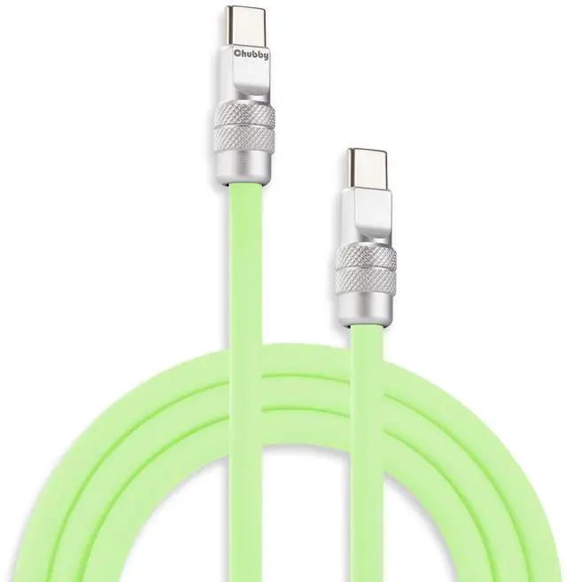 Main image of chubbycable Chubby 2.0 Fast Charging Cable Durable Soft Silicone USB C Cable 240W Extra Thick Charger Cord Compatible with iPhone 17-15 Series iPad, Mint Green, Type-C to Type-C, 19.6 FT