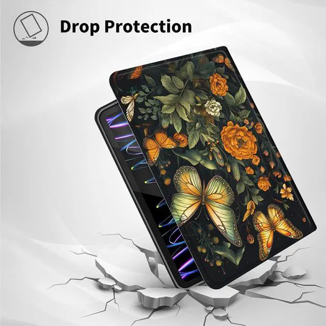 Alt view image 4 of 5 - TSNJTBDL Case for Amazon Kindle Fire Max 11 (13th Generation, 2023 Release) 11 Inch Butterfly Flowers Pattern Durable Premium PU Leather Adjustable Stand Cover with Auto Wake/Sleep