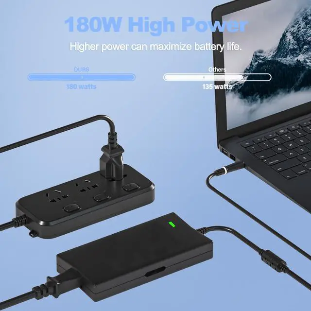 Alt view image 5 of 5 - 180W Power Adapter Cord for Dell Dock WD19 WD19S WD19TB WD19TBS WD19DCS WD22TB4 WD15 SD25 WD25 D6000 D6000S TB15 TB16 Business Thunderbolt/Universal Docking Station TB18DC K16A K16A001 K17A001 SD25TB4