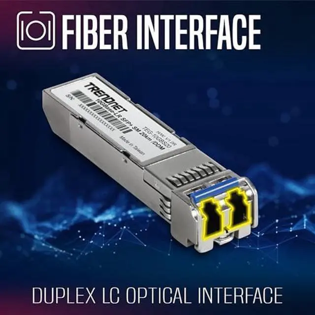 Alt view image 3 of 5 - TRENDnet SFP+ Single Mode LC Module (20km), TEG-10GBS20, NDAA TAA Compliant, Data Rates up to 10.31Gbps, EMI Design, Lifetime Protection