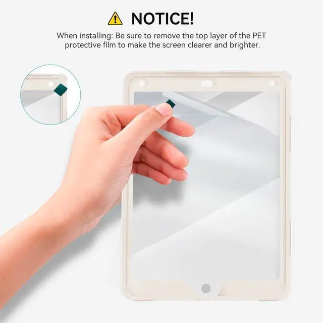 Alt view image 3 of 5 - Stweap Case for iPad 6th/5th Generation 9.7'' with Screen Protector Pencil Holder [360 Rotating Hand Strap] &Stand, Drop-Proof Case for iPad 6th/5th/ Air 2/ Pro 9.7-Pink+White