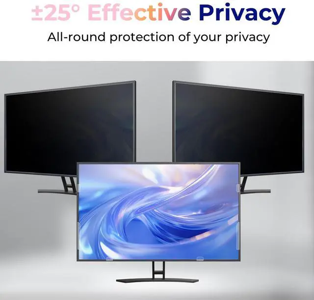 Alt view image 4 of 5 - [2 Pack] 23.8 Inch Computer Privacy Screen Filter for Monitor 16:9 Aspect Ratio, Eye Protection Anti Blue Light Privacy Shield and Anti-Glare Protector, 23.8inch Removable Anti-Scratch 23.8in Protecto