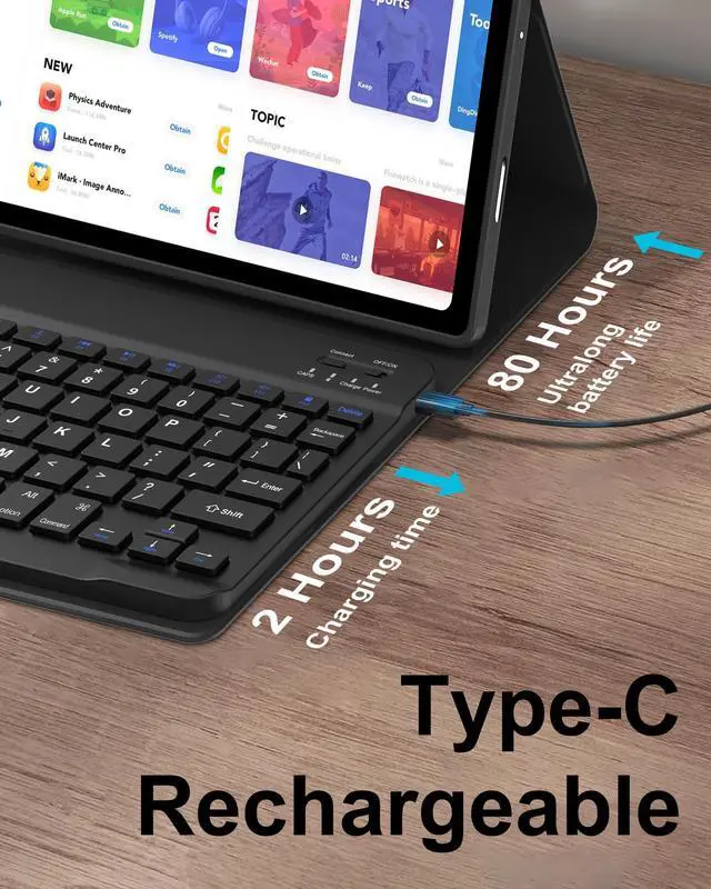 Alt view image 5 of 5 - Pixel Tablet Keyboard Case 11 2023/2024, Rechargeable Detachable Bluetooth Keyboard, Smart Folio Cover with Stylus Pen Holder, Case for Google Pixel Tablet with Stand Support Charging Speaker Dock
