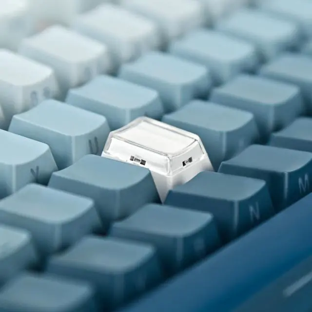 Alt view image 2 of 5 - BTXETUEL Instantly Custom Double-Layer Keycaps with Transparent Cover Cap for DIY Removable Stickers or Scraps of Paper Compatible with Cherry MX Switches (24Pcs-White Botton)