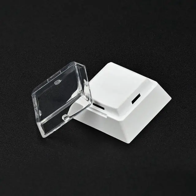 Alt view image 5 of 5 - BTXETUEL Instantly Custom Double-Layer Keycaps with Transparent Cover Cap for DIY Removable Stickers or Scraps of Paper Compatible with Cherry MX Switches (24Pcs-White Botton)