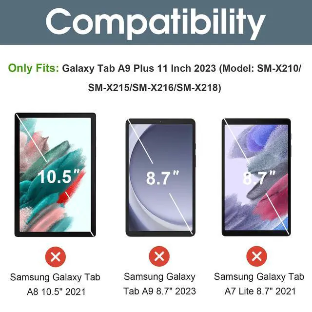 Alt view image 2 of 5 - ProCase Smart Case for Galaxy Tab A9 Plus/A9+ 5g 11 Inch 2023 SM-X210 SM-X215 SM-X216 SM-X218, Slim Stand Hard Back Shell Protective Cover Folio Case for Galaxy Tab A9 Plus 2023 -Mgreen