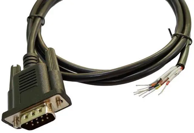 Alt view image 4 of 5 - Compucableplususa.com Best Industrial Serial DB9 D-Sub 9 Pin Male RS232 Serial Cable with Bare Wire - 28 AWG with Black PVC Jacket (Male, 10 Feet)
