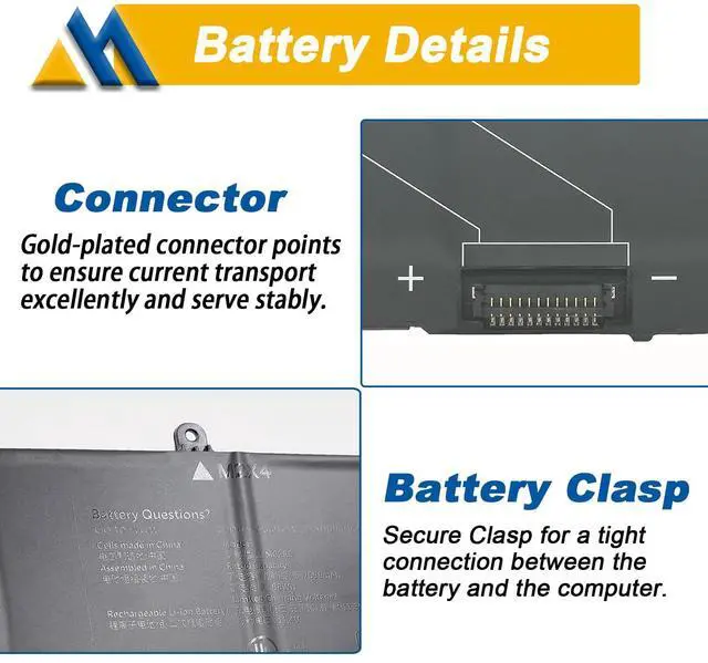Alt view image 4 of 5 - 6-Cell 90Wh M02R0 Laptop Battery Replacement for Dell Alienware X16 R1 R2 Series P120F P120F007 P120F008 MO2R0 HP26N 0HP26N 0MRWR6 MO2R0 11.4V 7698mAh