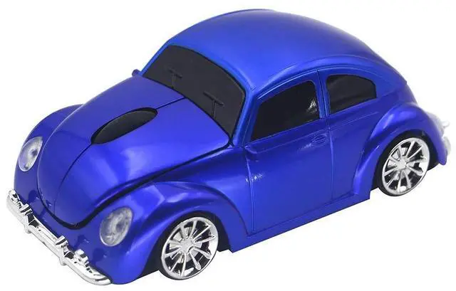 Main image of ECOiNVA VW Beetle Wireless Sports Car Shape Mouse Mice Computer Laptop PC Optical Mouse 2.4GHz Nano USB AAA Battery Power Glossy Surface LED Light (Blue)