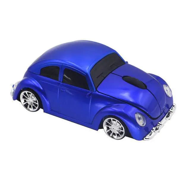 Alt view image 2 of 5 - ECOiNVA VW Beetle Wireless Sports Car Shape Mouse Mice Computer Laptop PC Optical Mouse 2.4GHz Nano USB AAA Battery Power Glossy Surface LED Light (Blue)