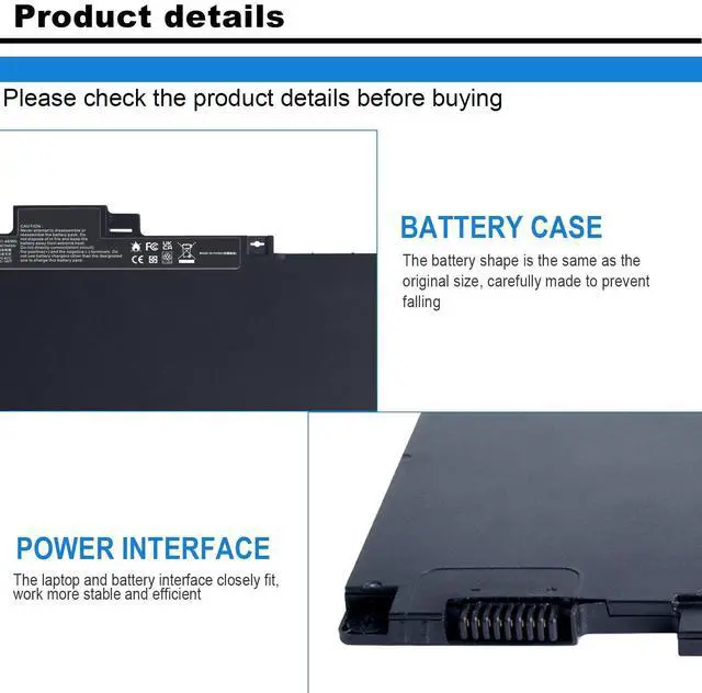 Alt view image 4 of 5 - Fancy Buying CS03XL Battery for HP Elitebook 745 755 840 848 850 G3 Laptop, P/N: HSTNN-UB6S HSTNN-IB6Y 800231-1C1 800231-141 800513-001