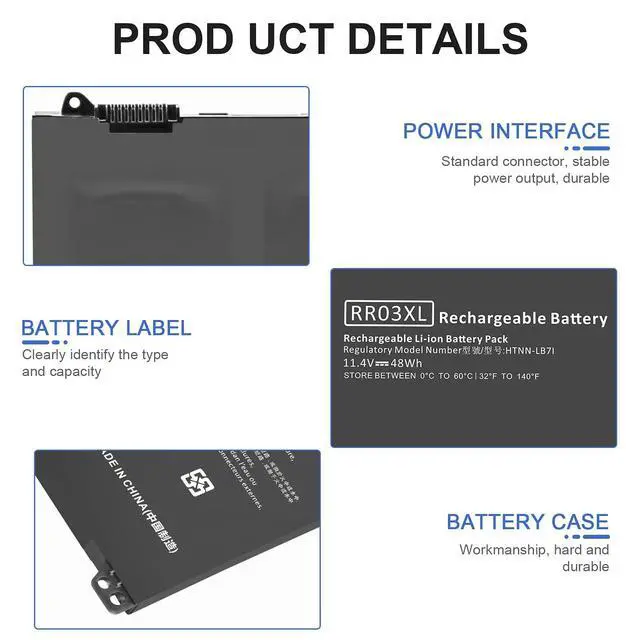 Alt view image 4 of 5 - TREE.NB RR03XL Battery for HP ProBook 430 G4 440 G4 450 G4 455 G4 470 G4, HP ProBook 440 G5 450 G5 470 G5 851477-421 851477-541 851477-831 851477-832 851610-850