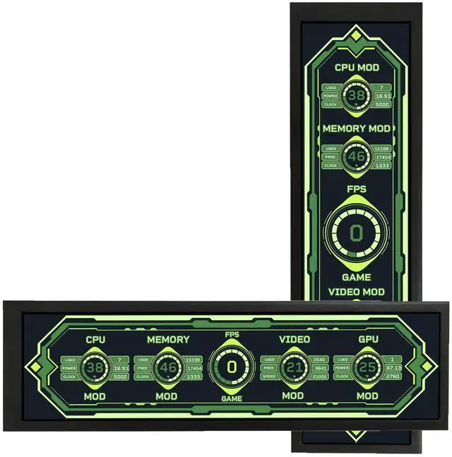 Alt view image 2 of 5 - VSDISPLAY 8.8 Inch 1920x480 IPS LCD Monitor as Secondary Display/DIY Computer PC Case GPU CPU RAM Temperature Data Monitoring Sensor Panel,Black