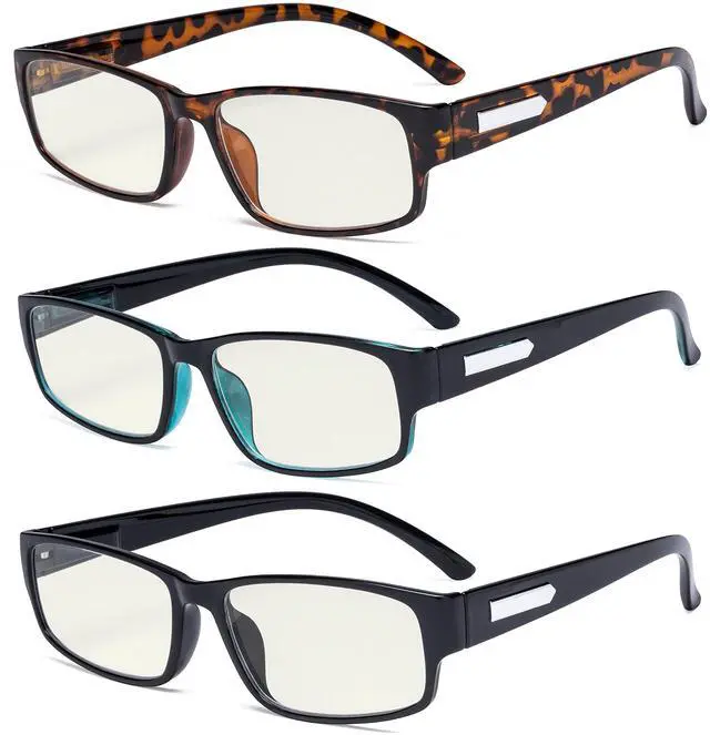 Main image of Eyekepper 3 Pack Blue Light Filter Glasses Men - Computer Screen Reading Glasses Blocking Digital Glare +0.50